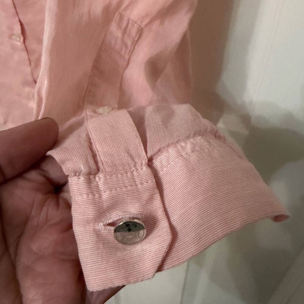 THE‎ KOOPLES pink button up subtle stripe button down shirt size small - Picture 5 of 7